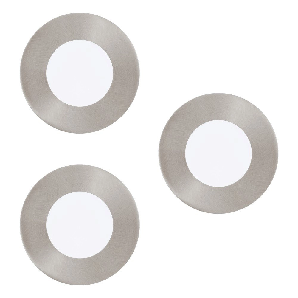Spots encastrables Fueva-C lot de 3 x 8,5 cm métal gris