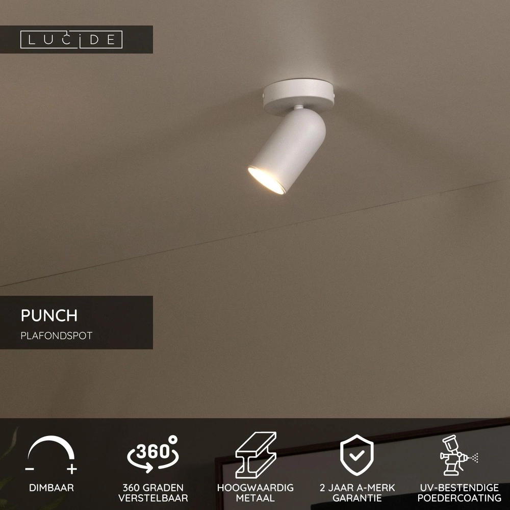 Projecteur de plafond Punch Seulement blanc Lucide 5411212134448