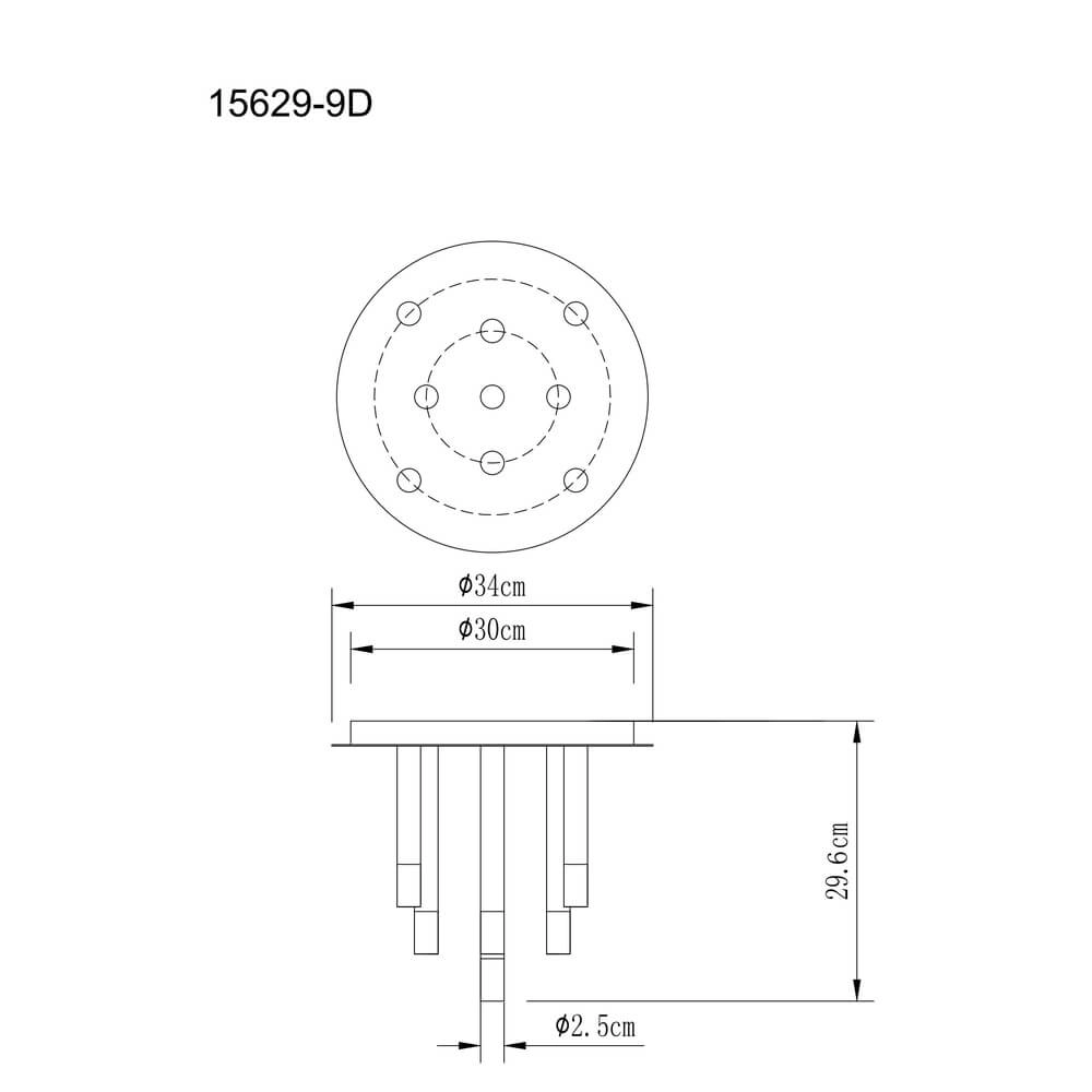 Plafonnier design Ryan 9 lumières noir Globo 9007371484058