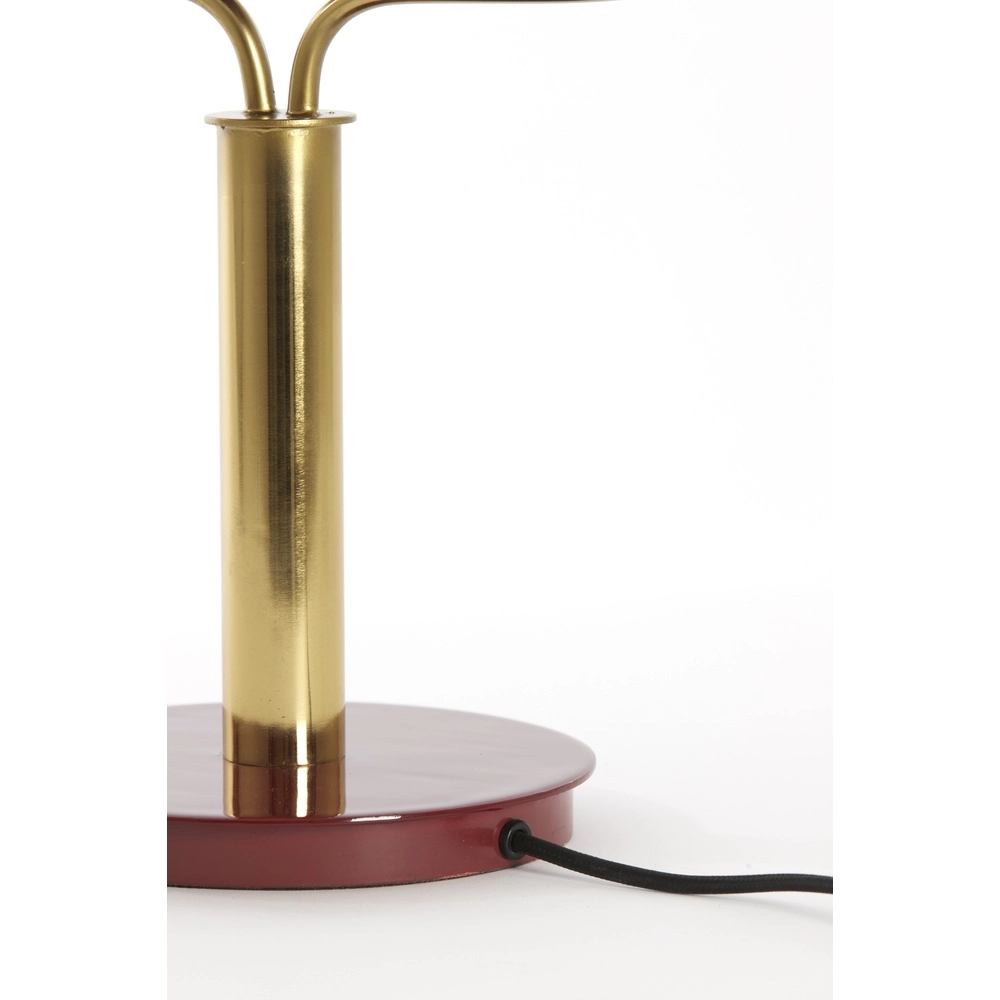 Lampe de banquier Ayer Bordeaux avec or Light & Living 8717807742850
