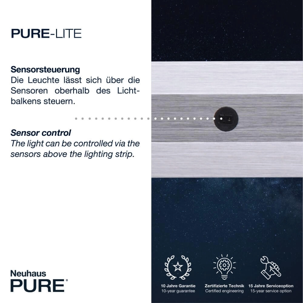 Lampe suspendue design Pure Lite 160cm en métal Paul Neuhaus 4012248344866