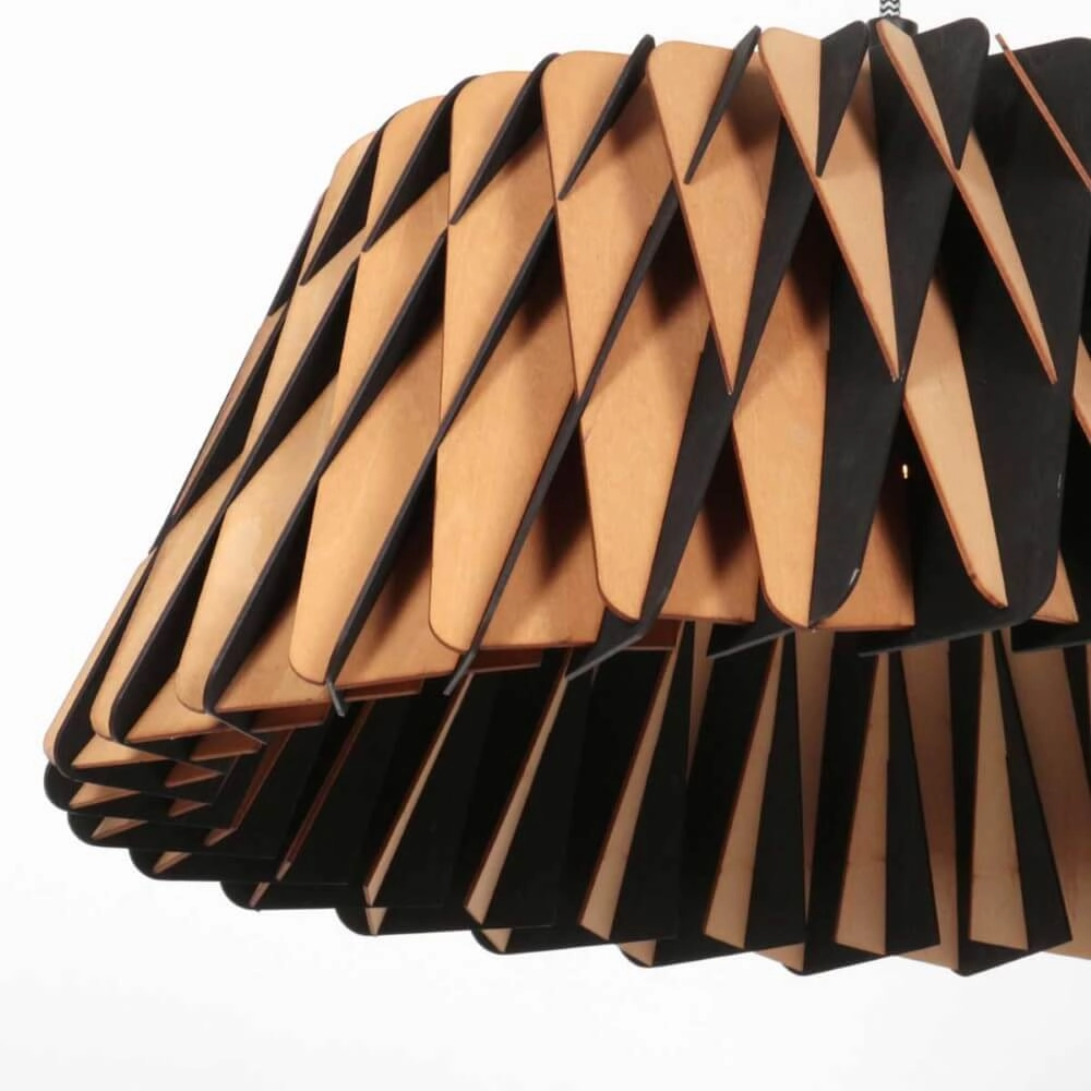 Lampe à suspension en bois noir Maze Ø 46 cm Steinhauer 8712746166293