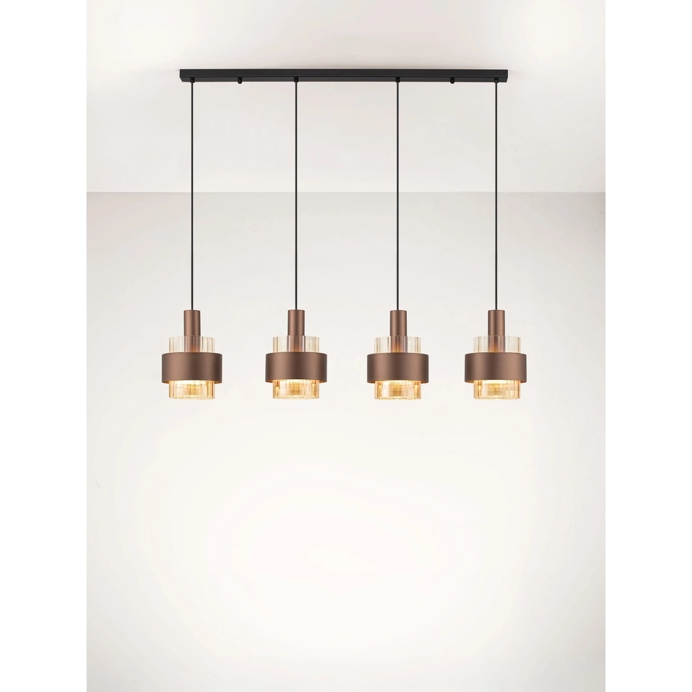 Lampe pendante moderne Serena Café marron 4 clairs Lyora 5212063501157