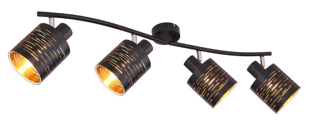 Plafonnier noir Tunno 4 lumières