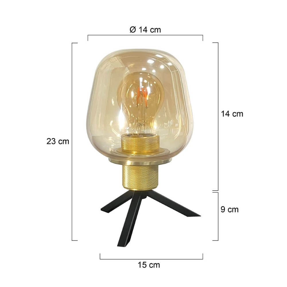 Lampe de table Reflexion Ø 14cm - avec verre ambré Steinhauer 8712746171020