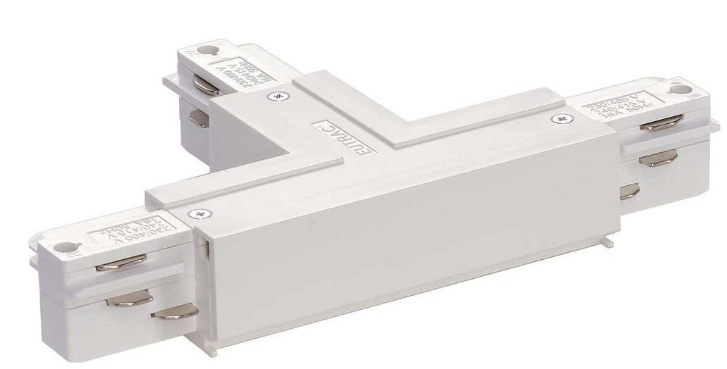 3 phases T-Connector 1 terre à droite blanche SLV 4024163200035