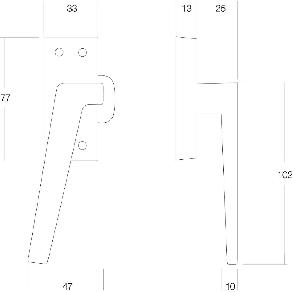 Fermeture de fenêtre Fixon avec faîtage gauche nickel mat Intersteel 8714186065297