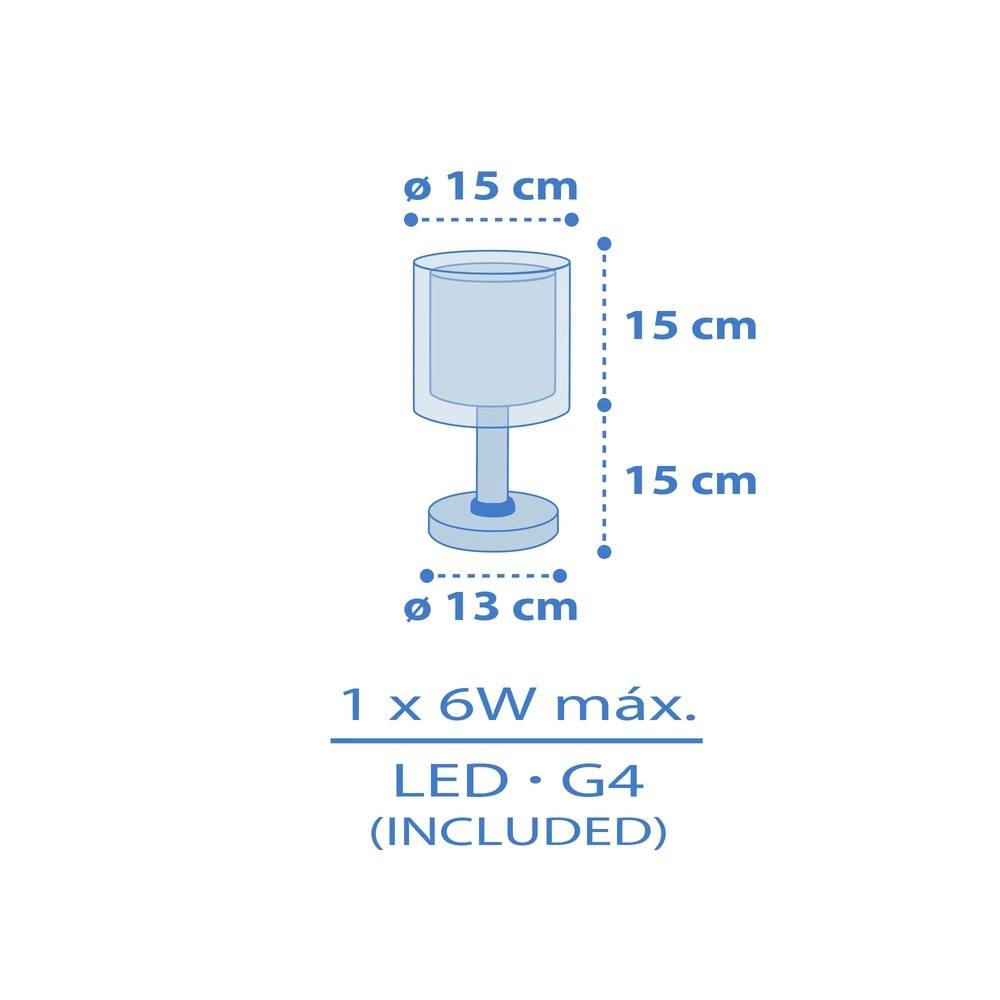 Lampe de table pour chambre d’enfant Baby Teddy bleu Dalber 8420406002170