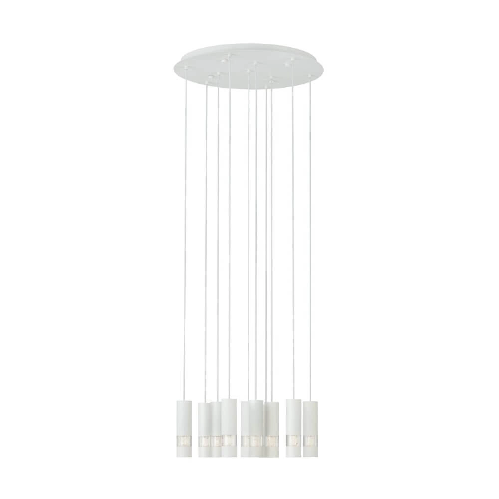 Lampe suspendue ronde blanche Bernabeta 10 lumières Lampe suspendue ronde blanche Bernabeta 10 lumières