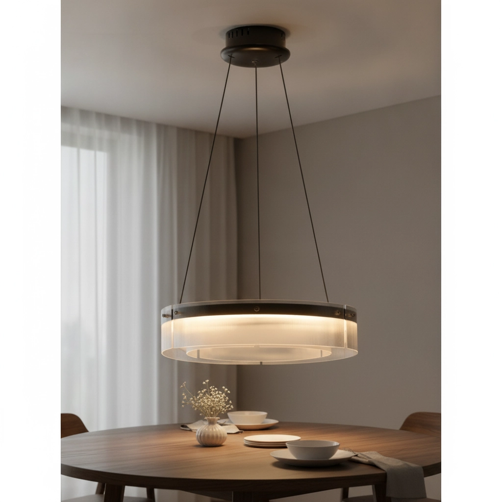 Suspension design Pauline noir avec verre Ø 55cm