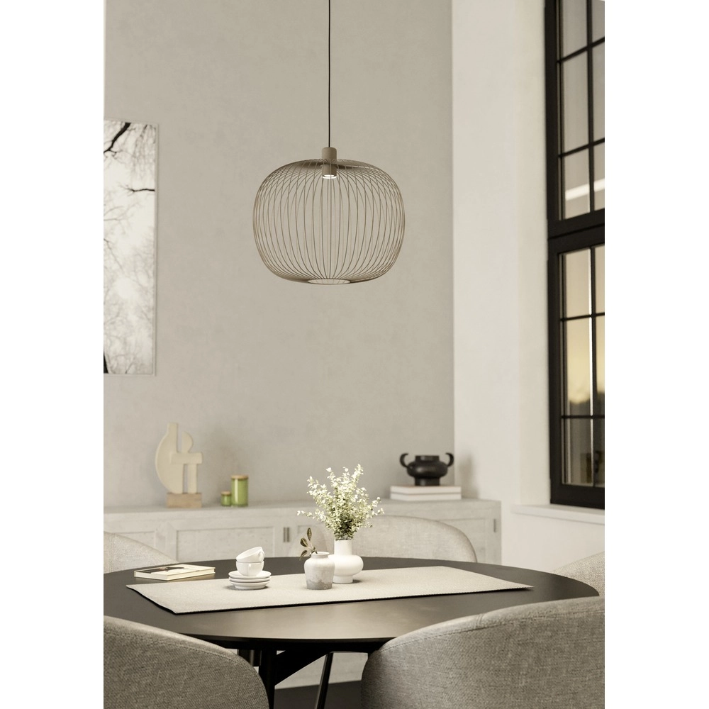 Lampe suspendue filaire Lodods brun sable Ø 45 cm Eglo 9008606390281