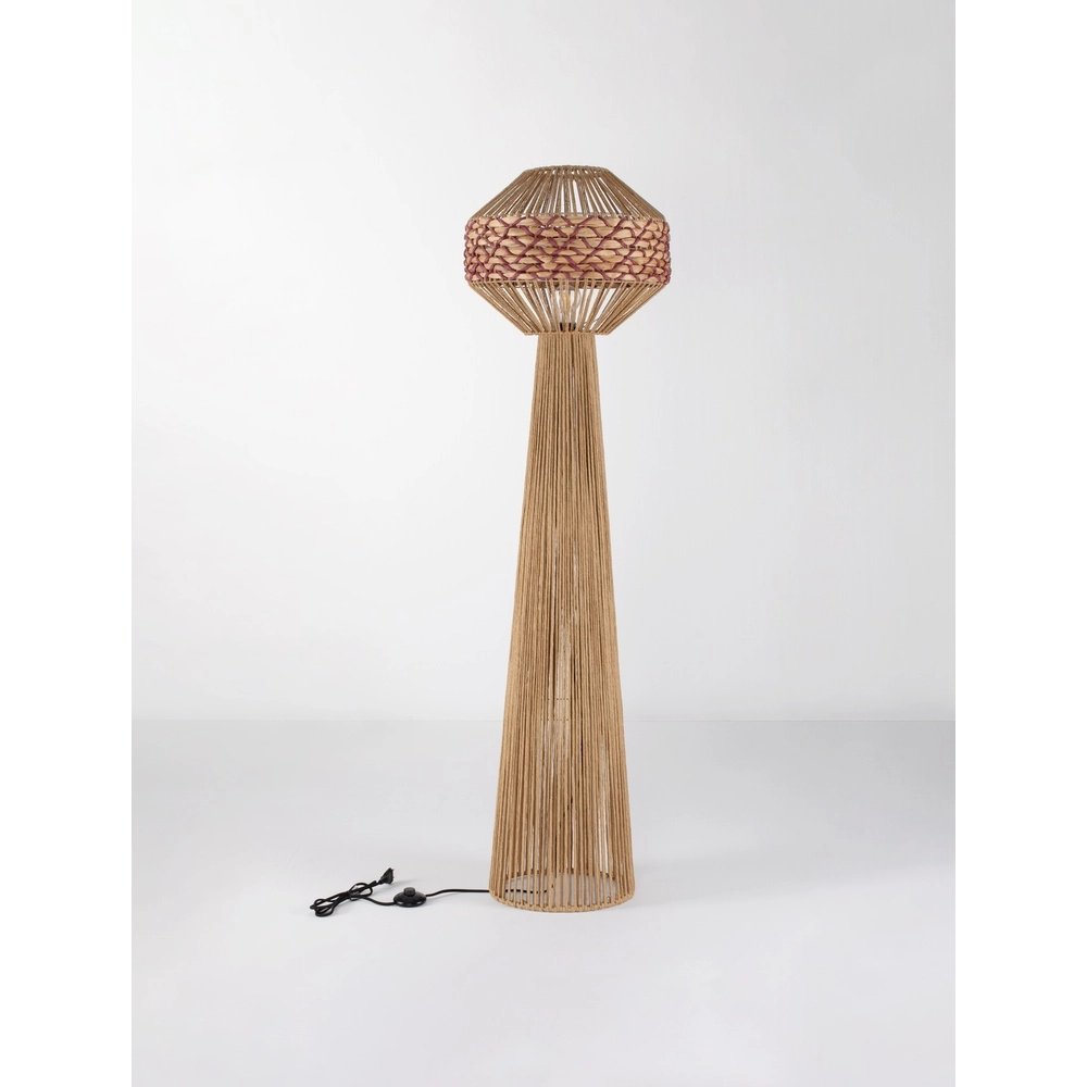 Lampadaire Mapi Ø 42cm rouge avec marron Lyora 5212017477347