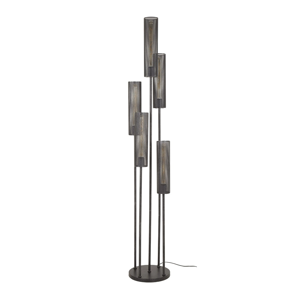 Lampe sur pied à tubes Tube 5-lumière - Noir arctique Lyora 8716803511538