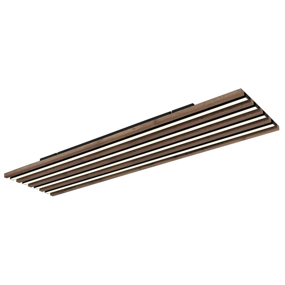 Plafonnier Hayden noir avec bois 120cm Plafonnier Hayden noir avec bois 120cm