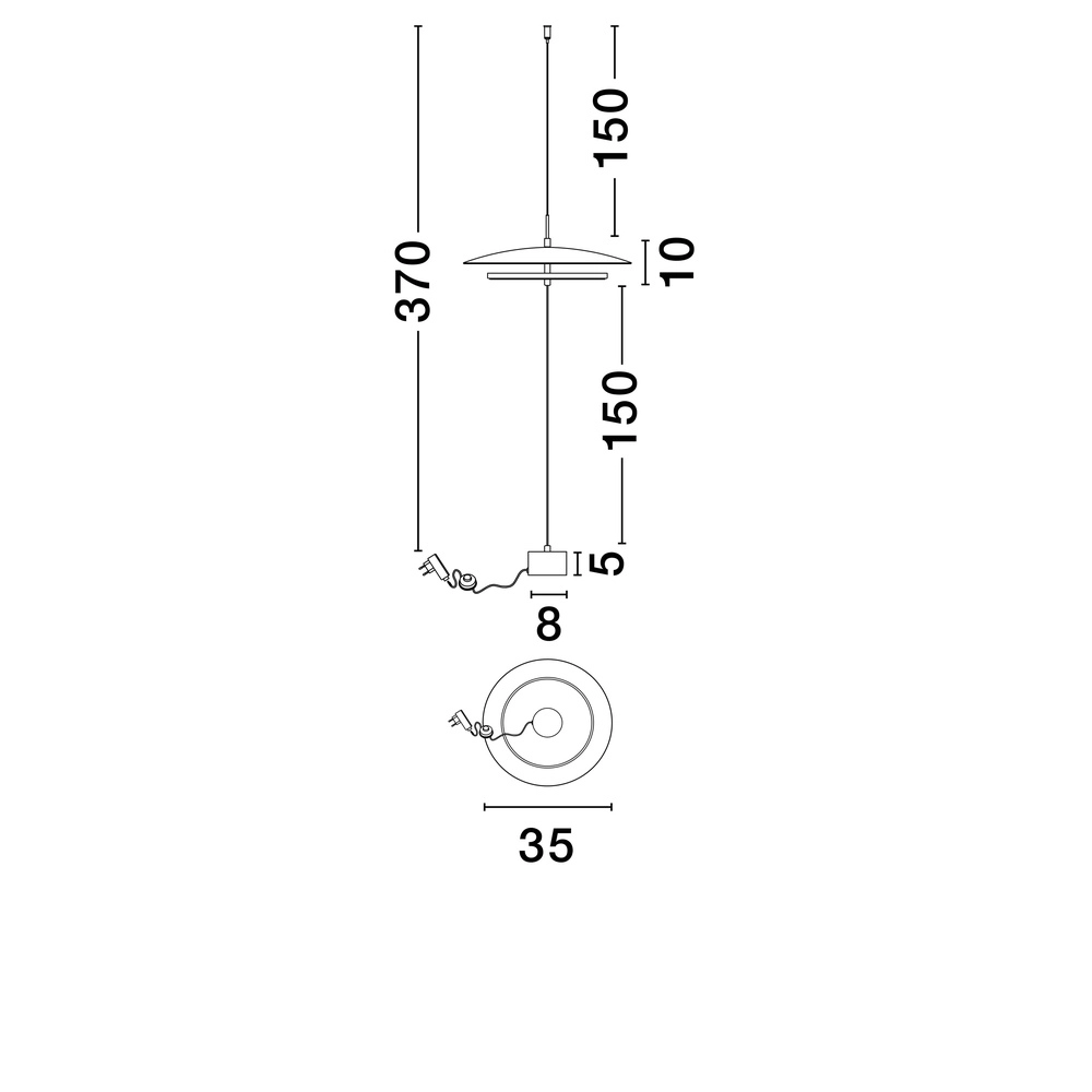 Lampadaire design Olos Ø 35cm blanc Lyora 5212017457011