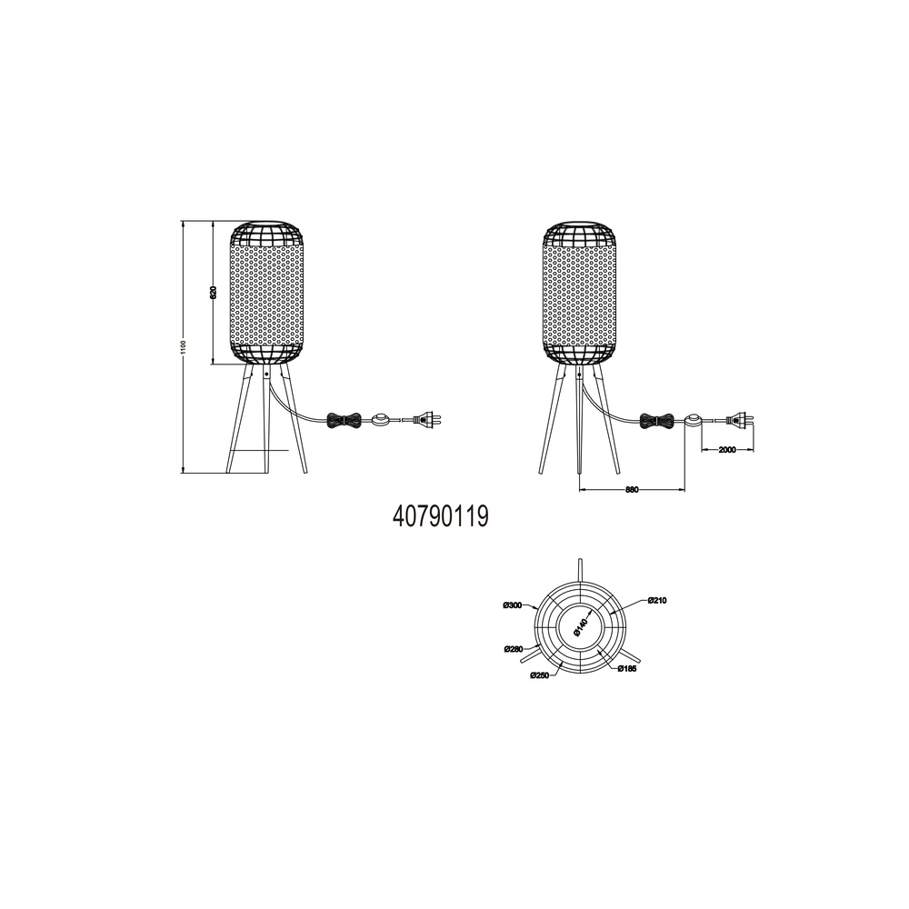 Trépied Denton Lampe de table Globo 9007371572243