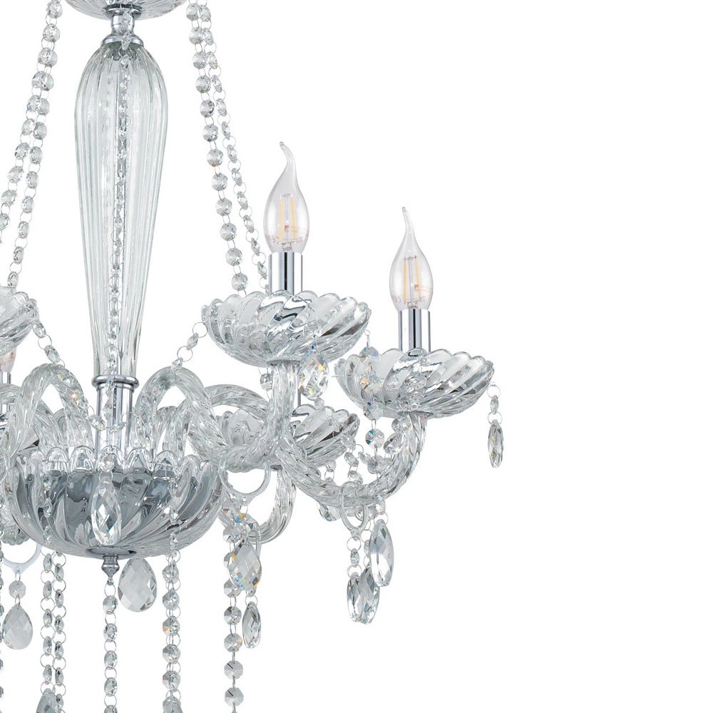 Lustre Basilano 1 72cm 6 gris clair Eglo 9002759390990