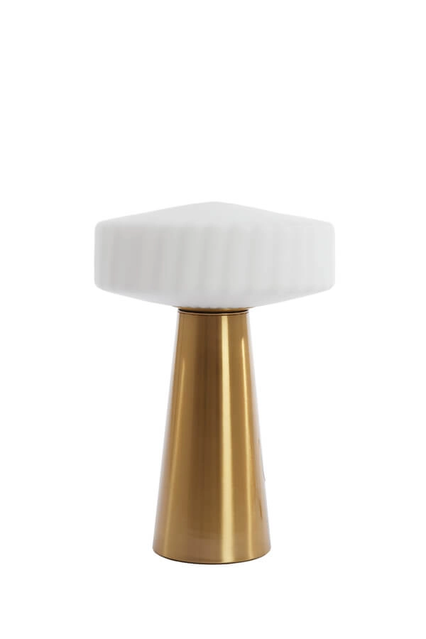 Lampe de table Pleat or avec Ø 30cm blanc Light & Living 8717807687717
