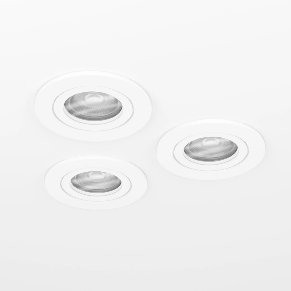 Lot de 3 spots encastrés Barranco blanc Ø 9cm - CCT à 3 niveaux Eglo 9008606359424
