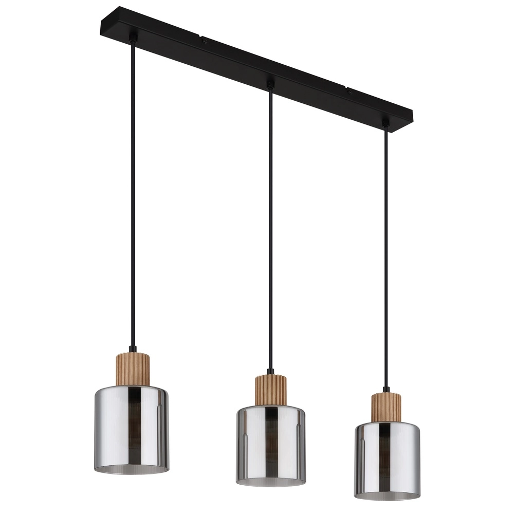 Lampe pendante de conception Aleidis Noir droit à trois lumières Globo 9007371512218