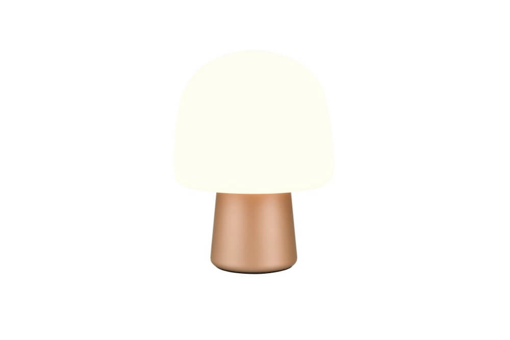 Lampe de table champignon Steen café avec verre blanc Trio 4017807616477