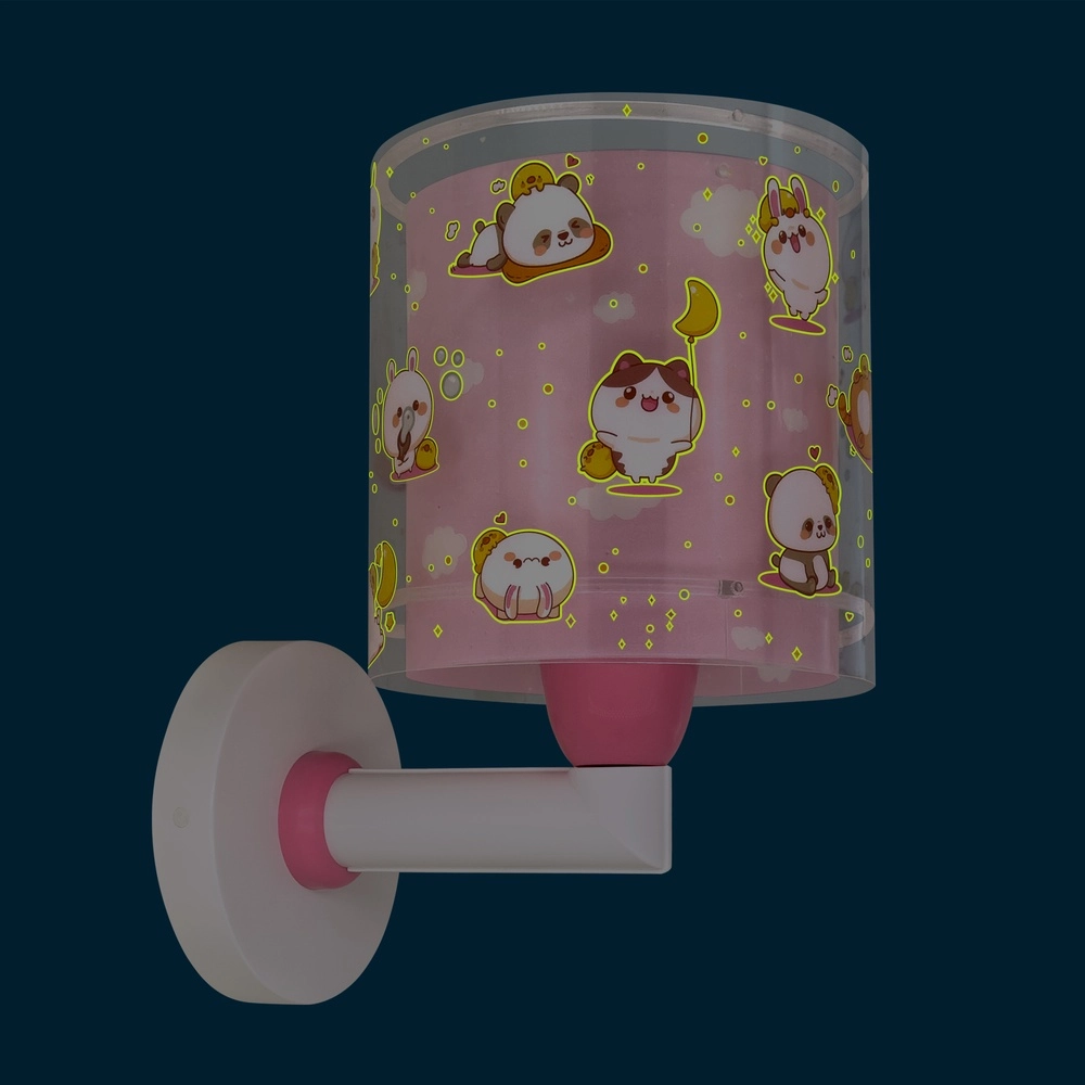 Applique murale enfant Kawaii Friends Lueur rose dans le noir Dalber 8420406002224