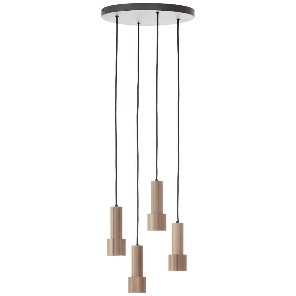 Lampe suspendue ronde Cadiz noir avec du bronze Brilliant 4004353446955