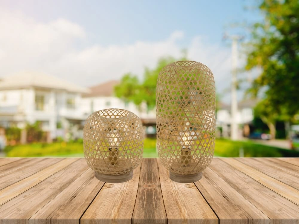 Lampadaire en rotin Mirena 46 cm de haut Globo 9007371409563