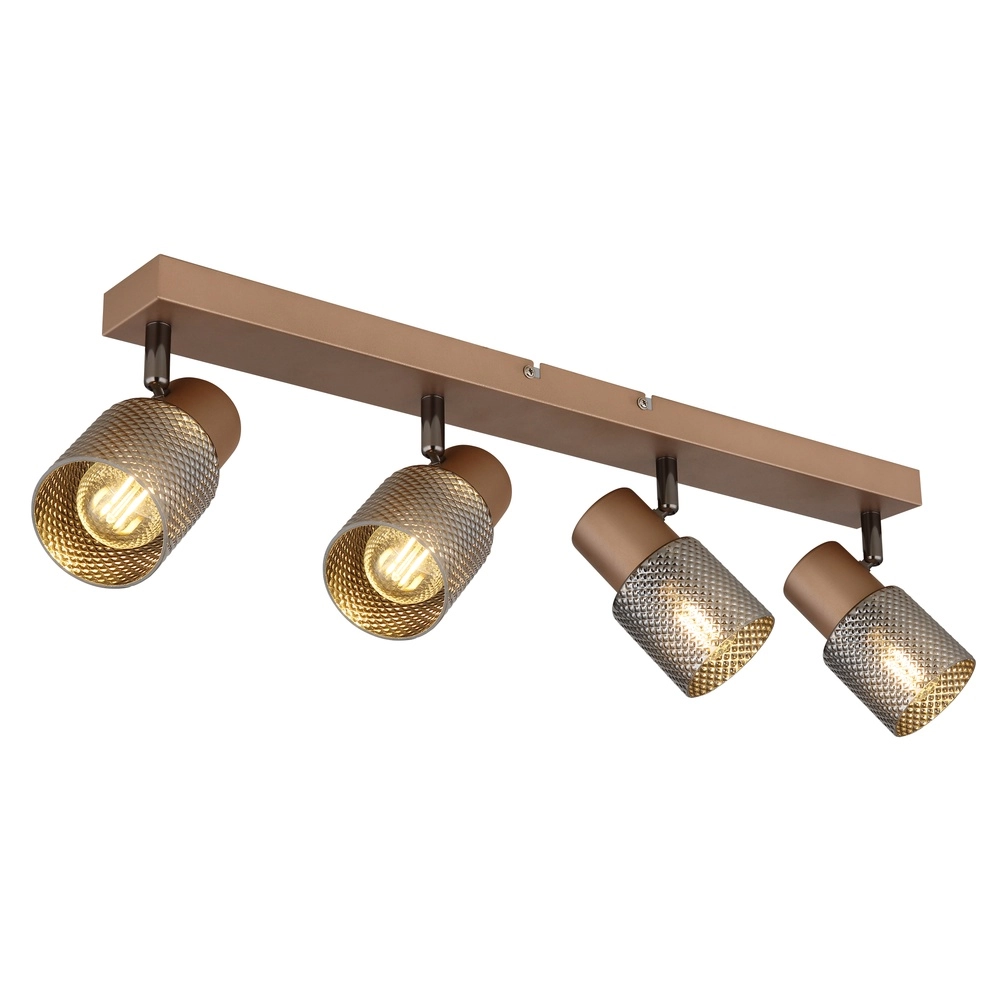 Lampe de plafond Satella Café marron 4 clairs