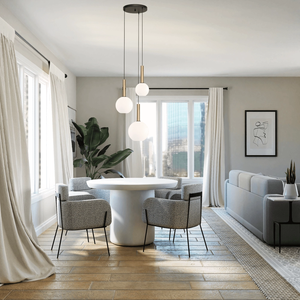 Lampe suspendue Vide Bella 2 Laiton doré avec verre blanc Masterlight 8718121340654