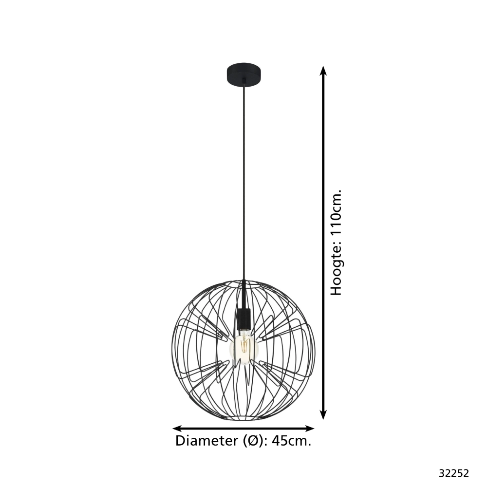 Suspension Okinzuri 1 noir Eglo 9002759322526
