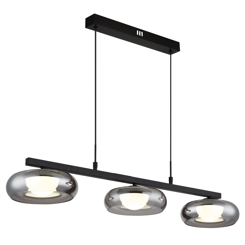 Lampe pendante de conception Carlene Noir à 3 lumières