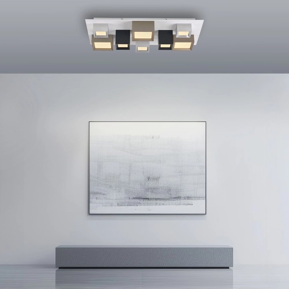 Lumière LED de plafond Pure Manhattan 8 lumières Paul Neuhaus 4012248396896