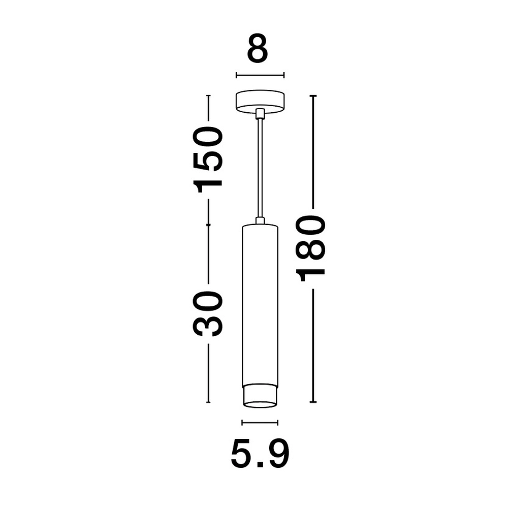 Suspension Pongo M simple 30cm noir avec or Lyora 5212017430328