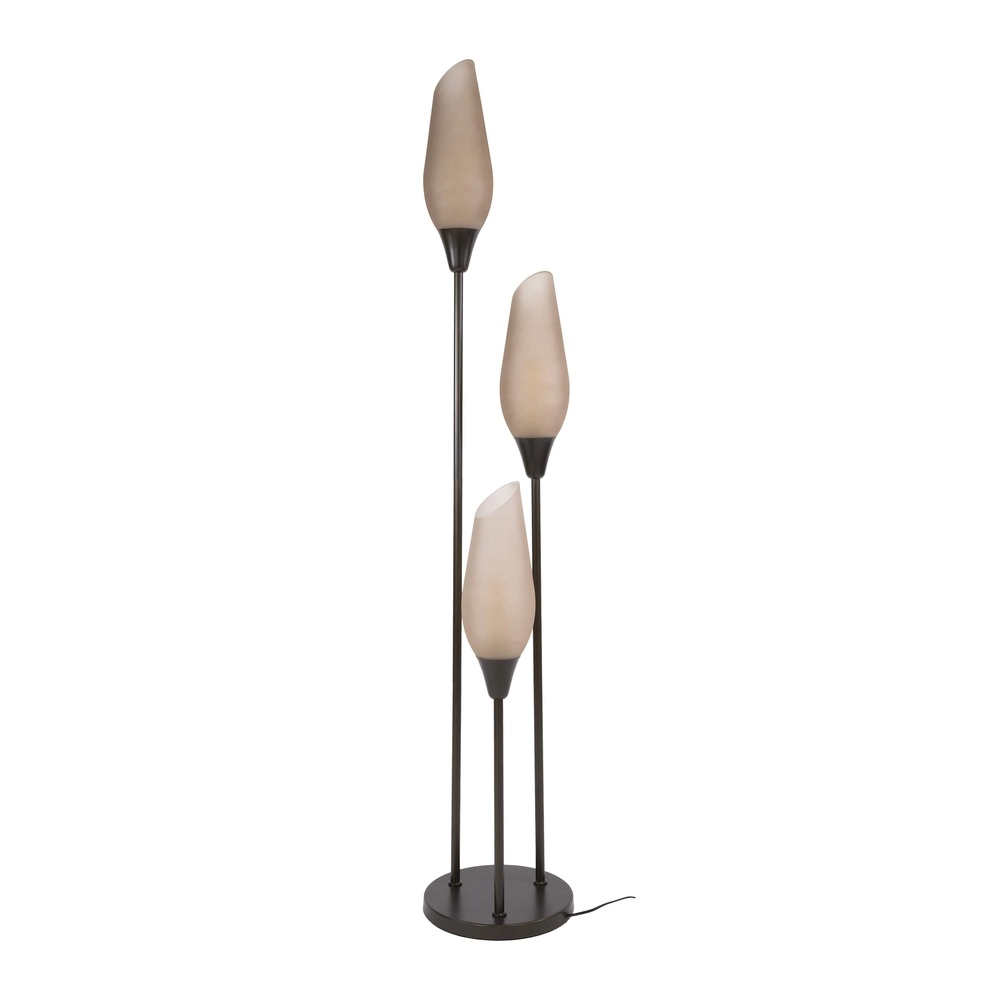 Lampe de pied en verre Cocoon 3x E27 - 168cm - verre dépoli Lyora 8716803511873