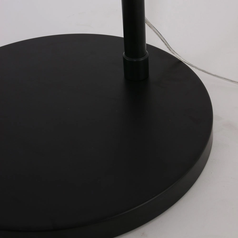 Lampe à arc Stresa noir avec abat-jour en lin blanc Steinhauer 8712746106626