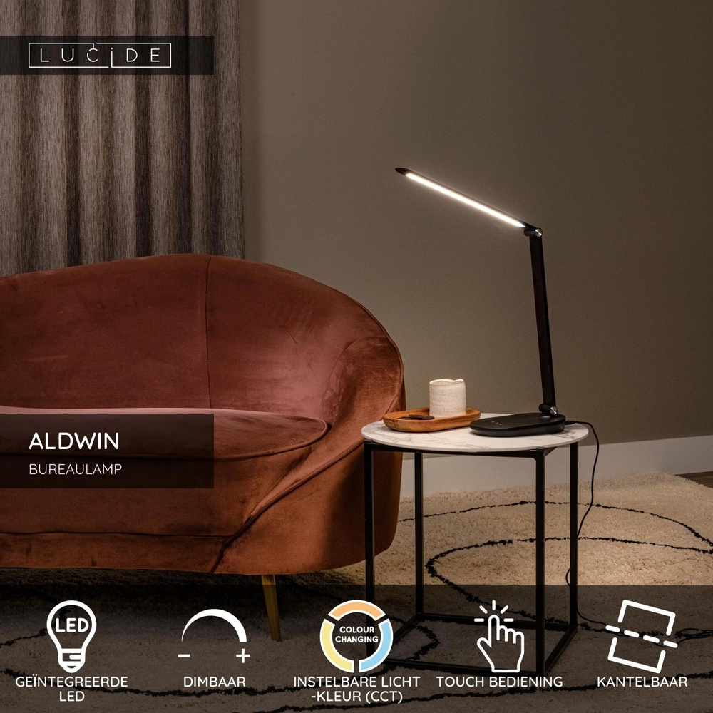 Lampe de bureau à design Aldwin LED 8W dimmable Lucide 5411212241924