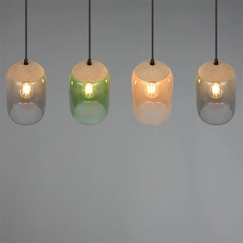 Lampe de table à manger en verre Cork 4 lumières Trio 4017807622997