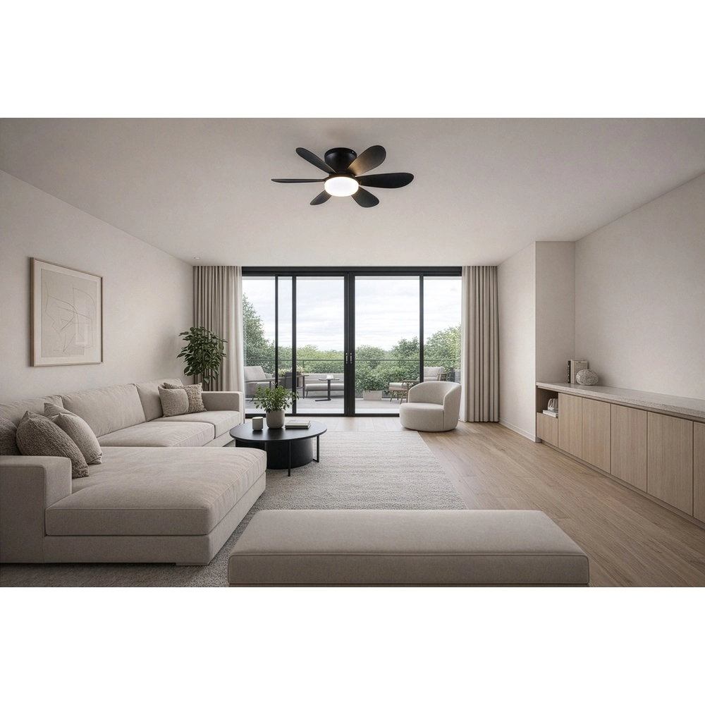 Éventail noir Lund Plafond Trio 4017807643732