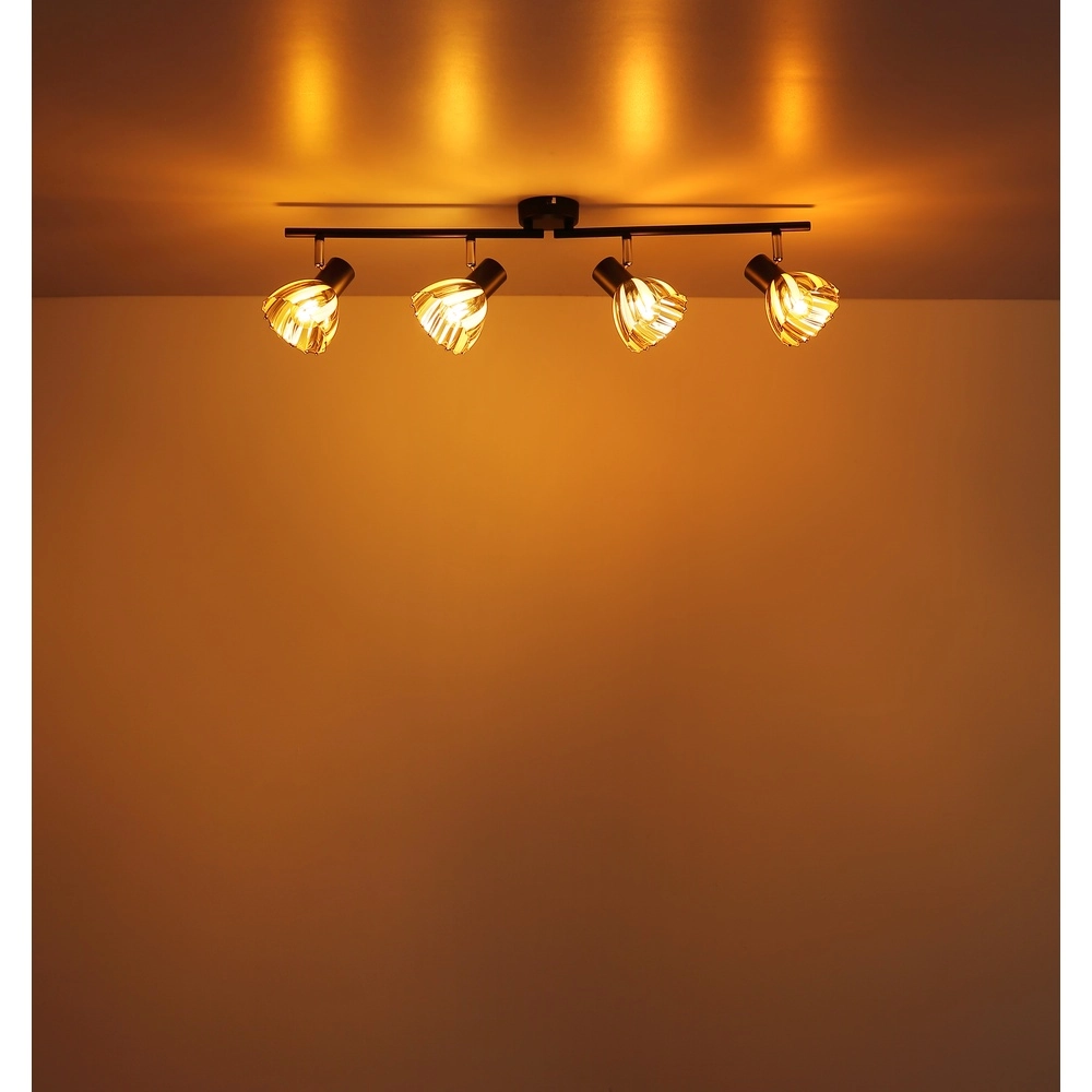 Lampe de plafond à 4 lumières Zachery Noir Globo 9007371525492