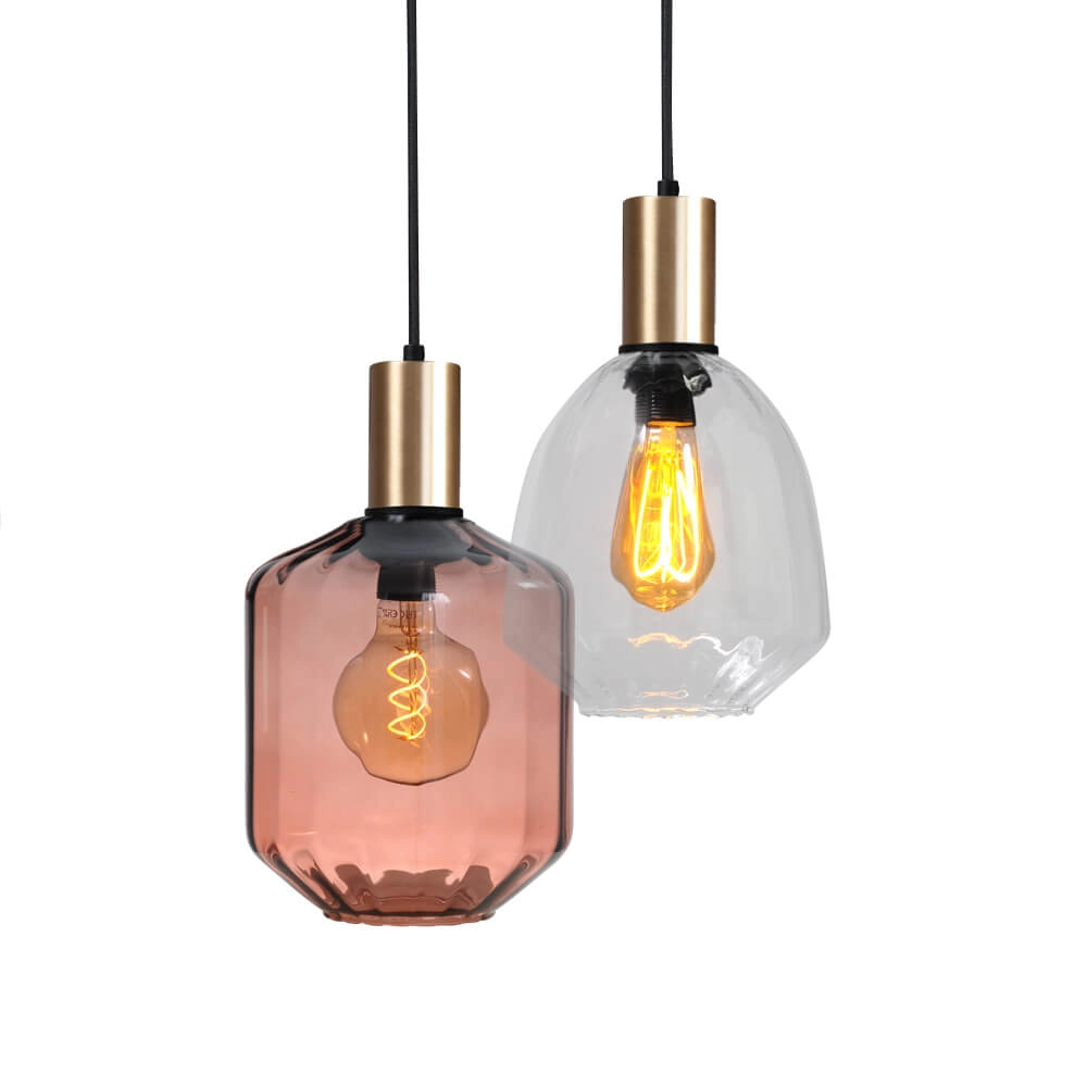 Lampe suspendue 6 lumières - dorée - Porto avec des lunettes différentes Masterlight 8718121270661