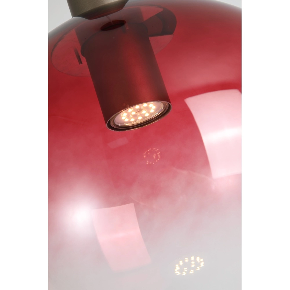 Suspension design Ombre verre rouge Searchlight 5053423297835