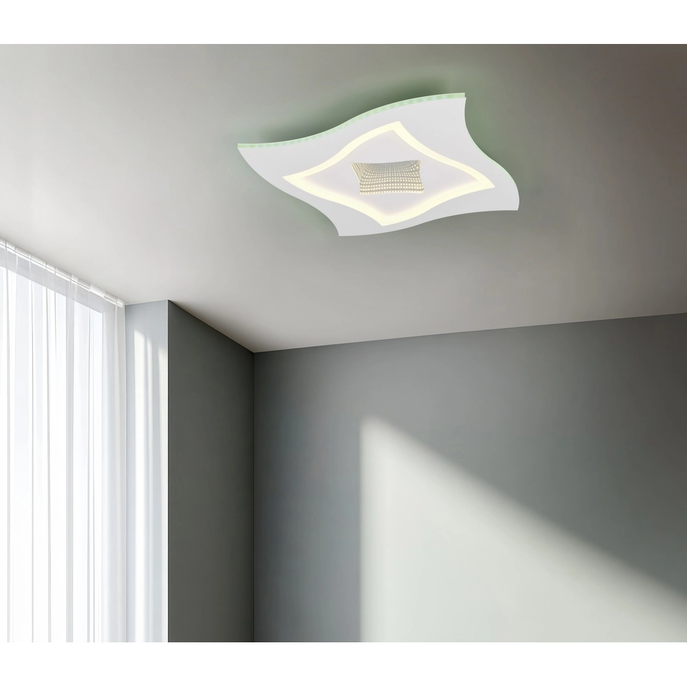 Plafonnier moderne Klint blanc 50cm Trio 4017807653465