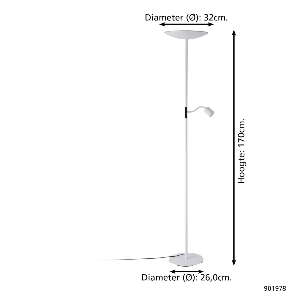 Lampadaire Conivarino blanc Eglo 9008606356584
