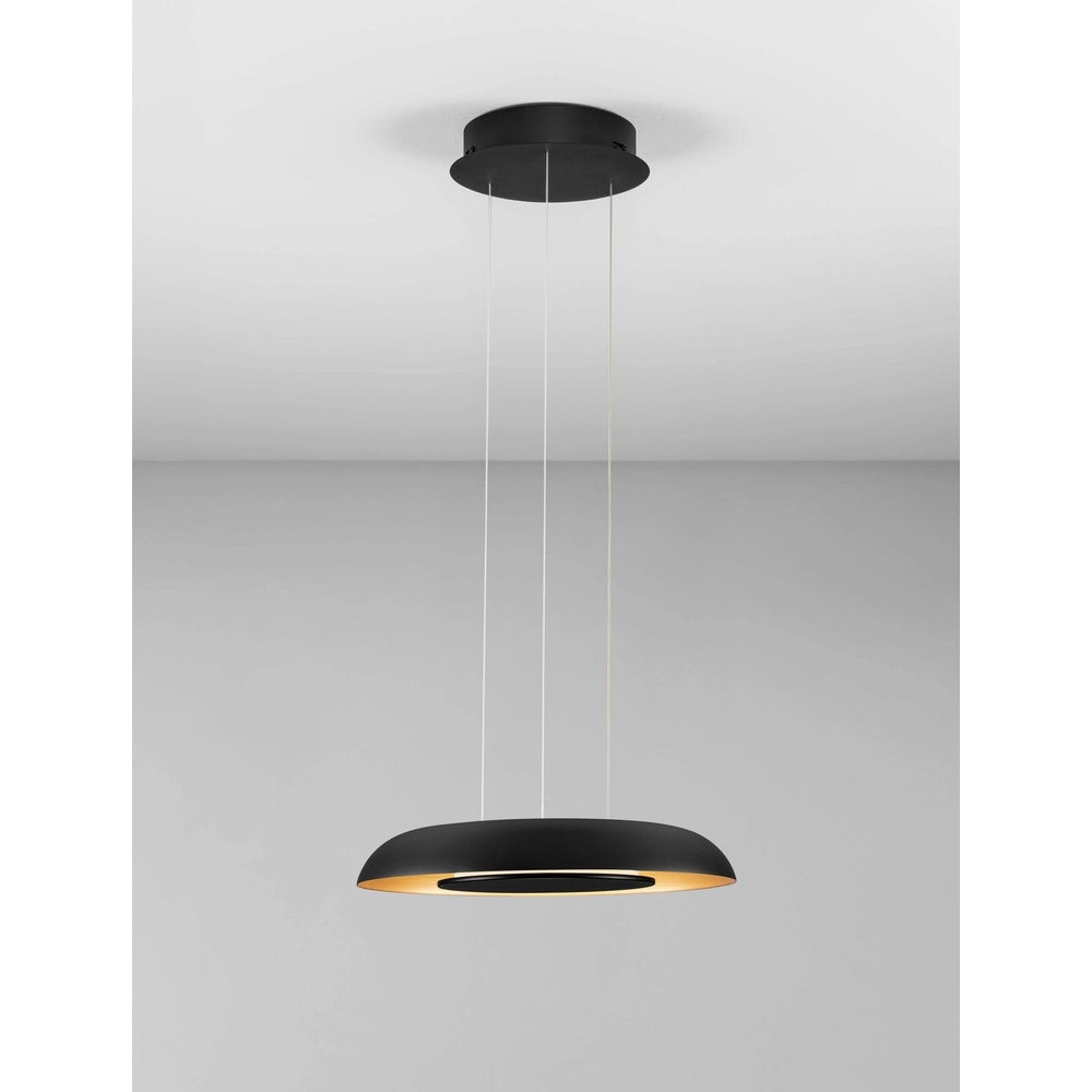 Suspension moderne Epos Ø 40cm noir avec or Lyora 5212017463265