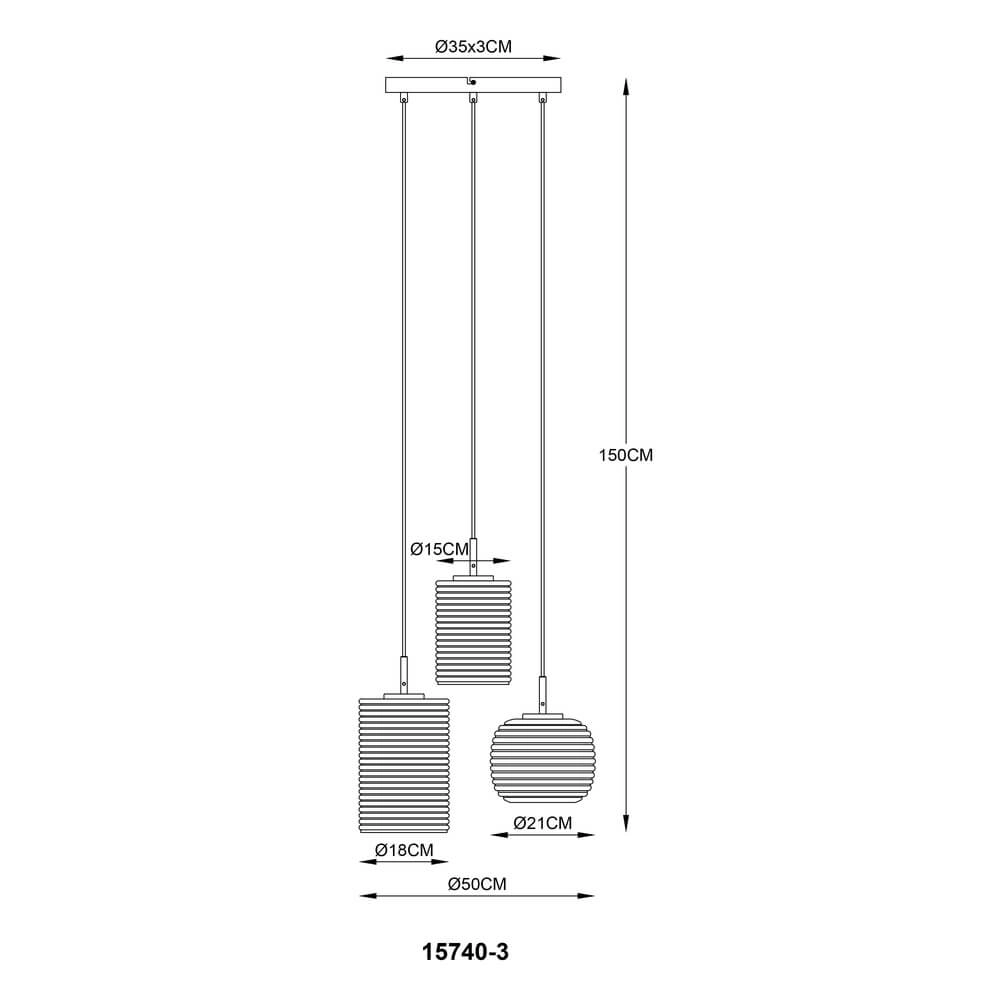 Suspension Lampigna 3 lumières rondes Globo 9007371446889