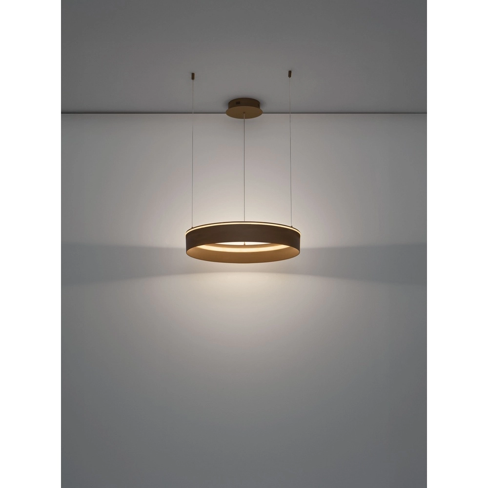 Lampe pendante moderne Olivia brun sable Ø 60 cm Lyora 5212017494184
