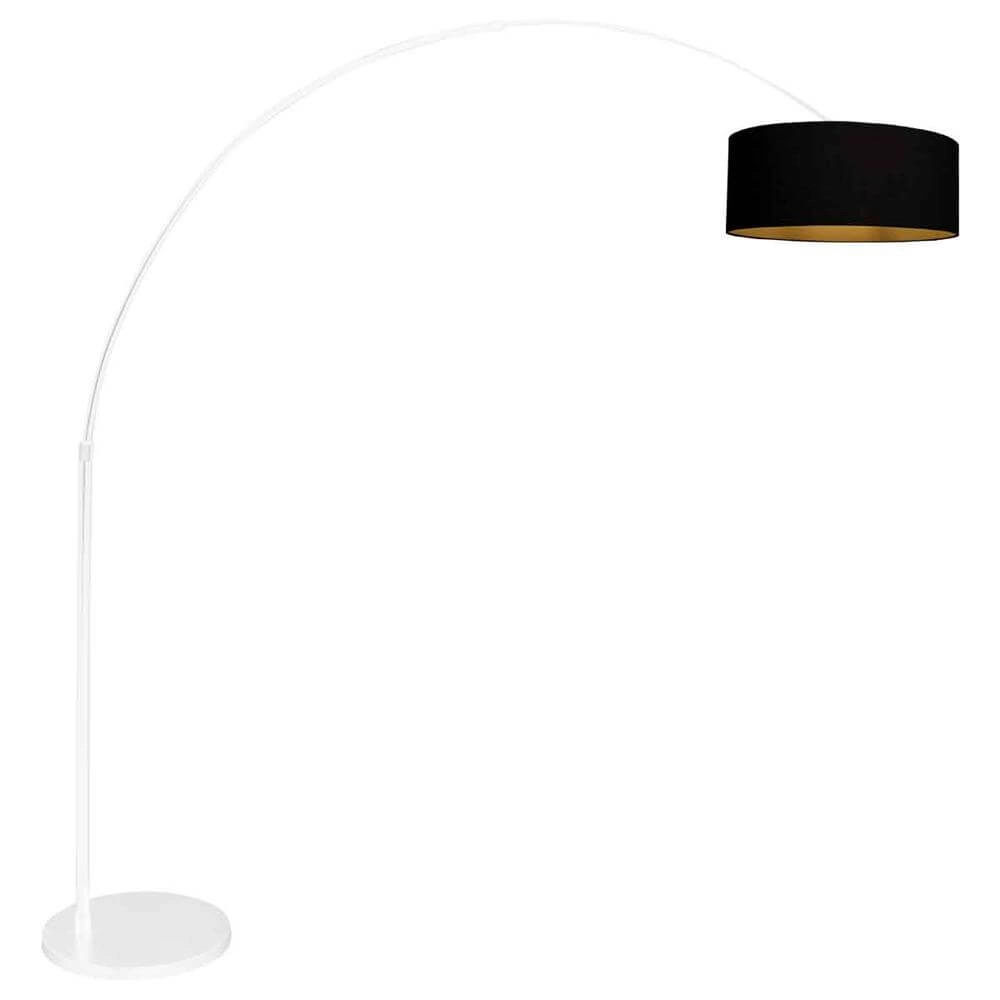 Lampe à arc Sparkled Light blanc avec capuche noire