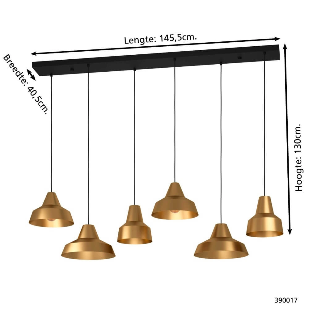 Lampe suspendue dorée Savarna avec 6 teintes Stars of Light 9008606220885