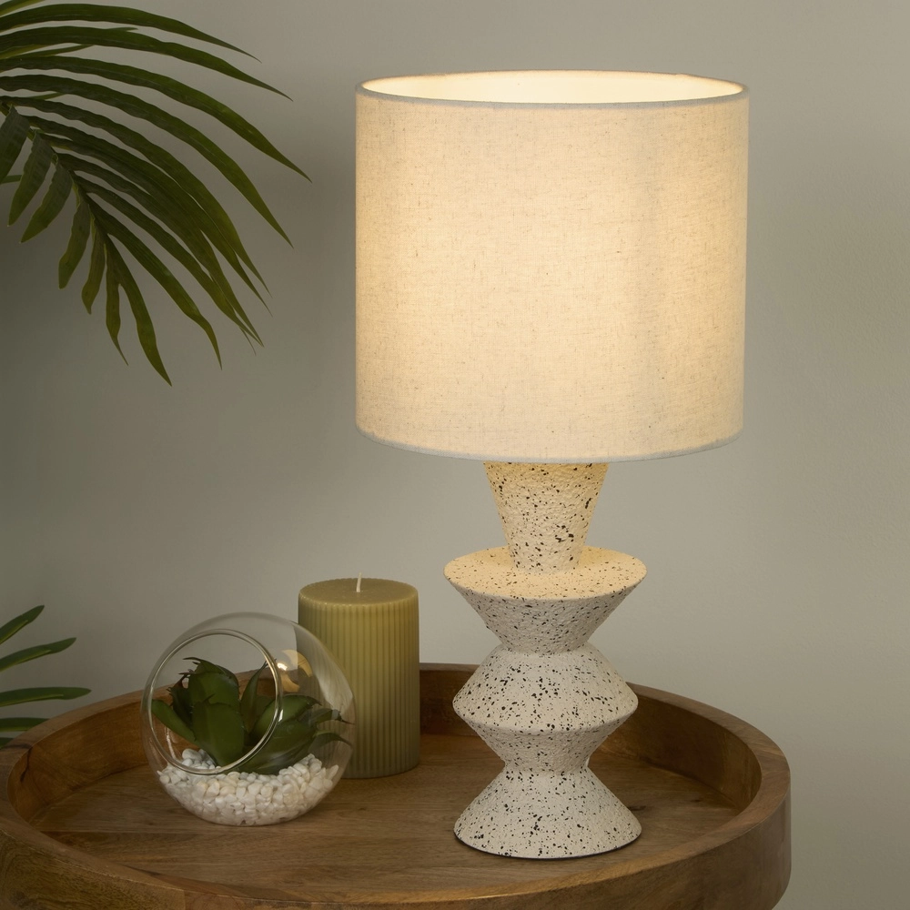Lampe de table Malacca Céramique blanche Searchlight 5053423311272